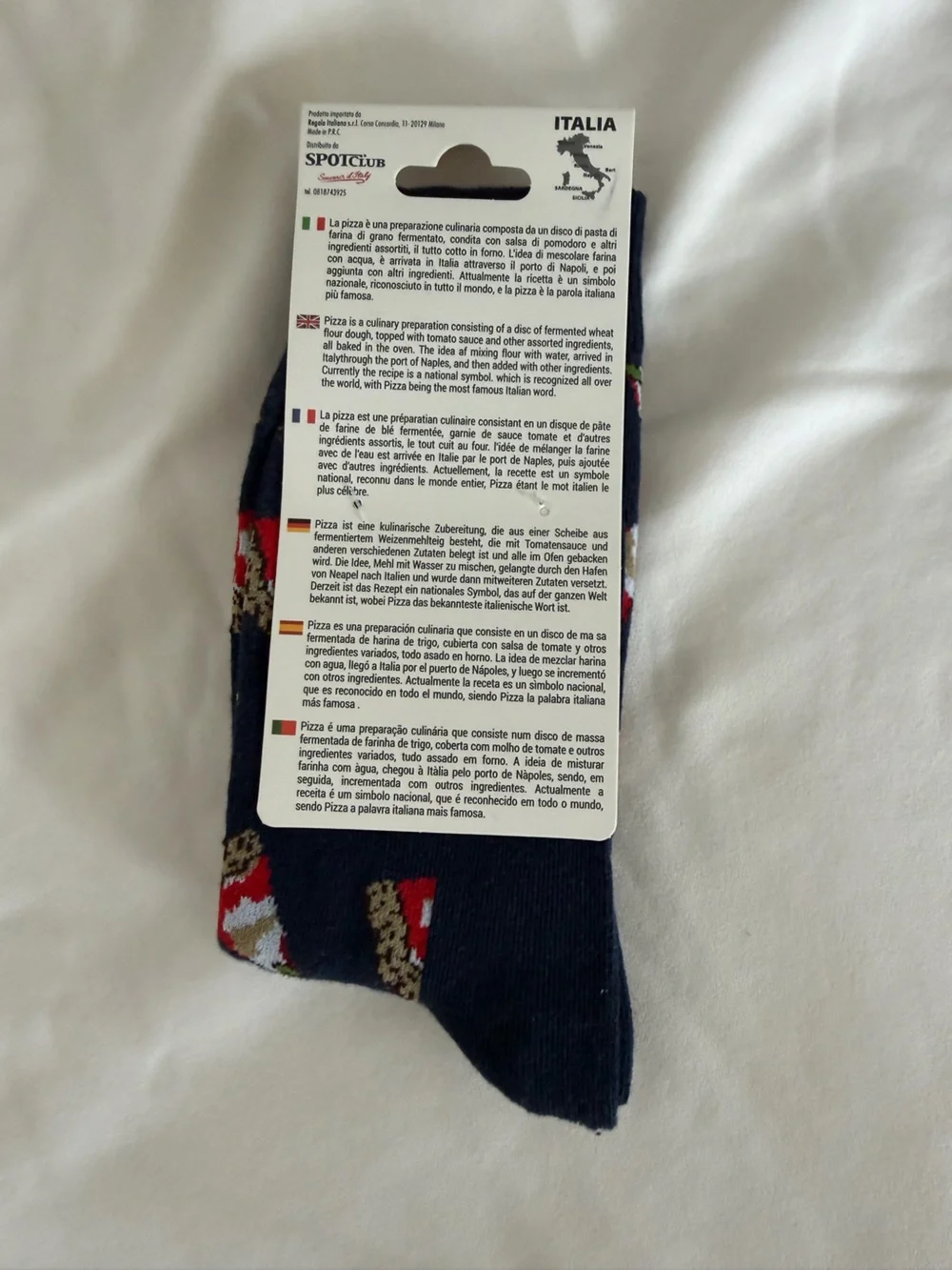 Italina Navy Pizza Slice Pattern Socks
